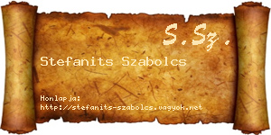 Stefanits Szabolcs névjegykártya